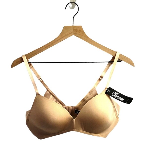 PARAMOUR Wireless T-Shirt Bra Size 34C Neutral Beige Tan Side Smoothing Support - Picture 3 of 8
